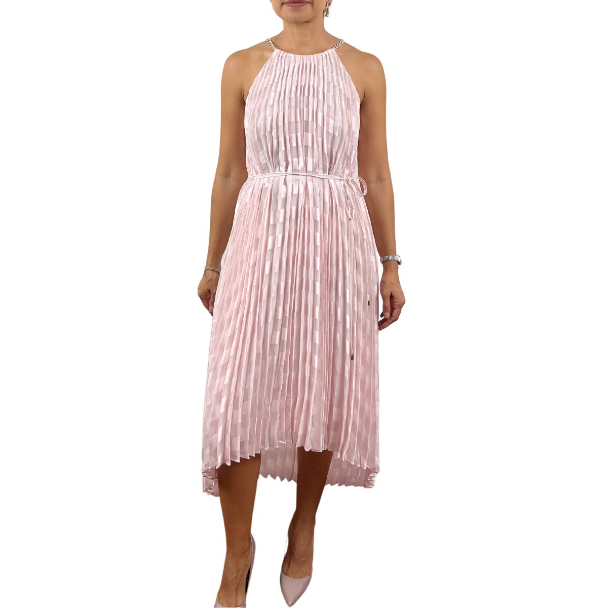 TED BAKER - VESTIDO PLISADO ASIMÉTRICO