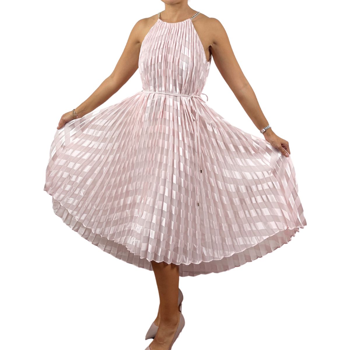 TED BAKER - VESTIDO PLISADO ASIMÉTRICO
