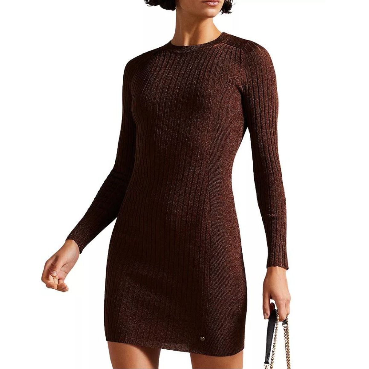 TED BAKER - VESTIDO DE PUNTO BRONCE
