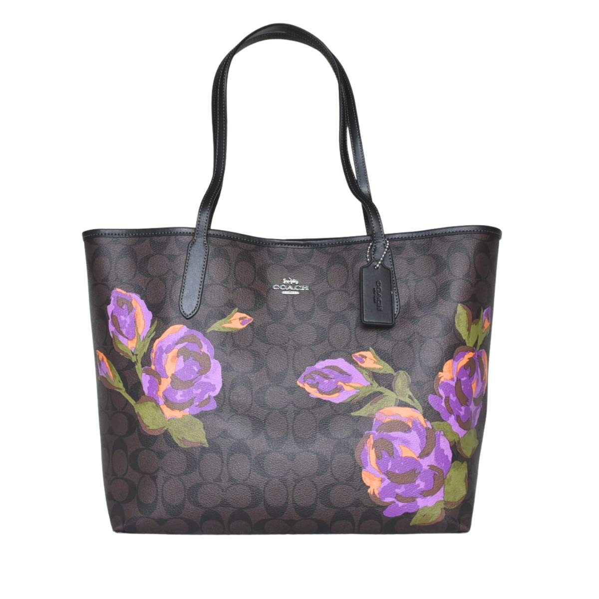 COACH - CITY TOTE EN SIGNATURE CANVAS CON ESTAMPADO DE ROSAS